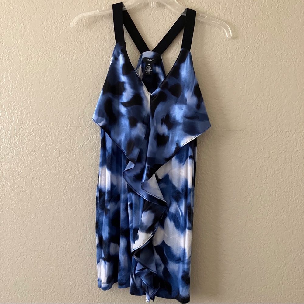 Alfani Stretch Racer back V-neck Tank top with ruffle Size M